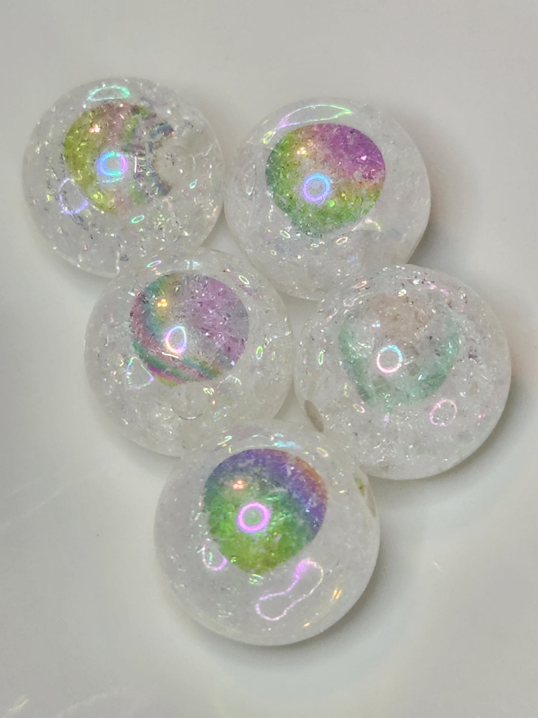 White Oil-slick Crackle ocbgb30