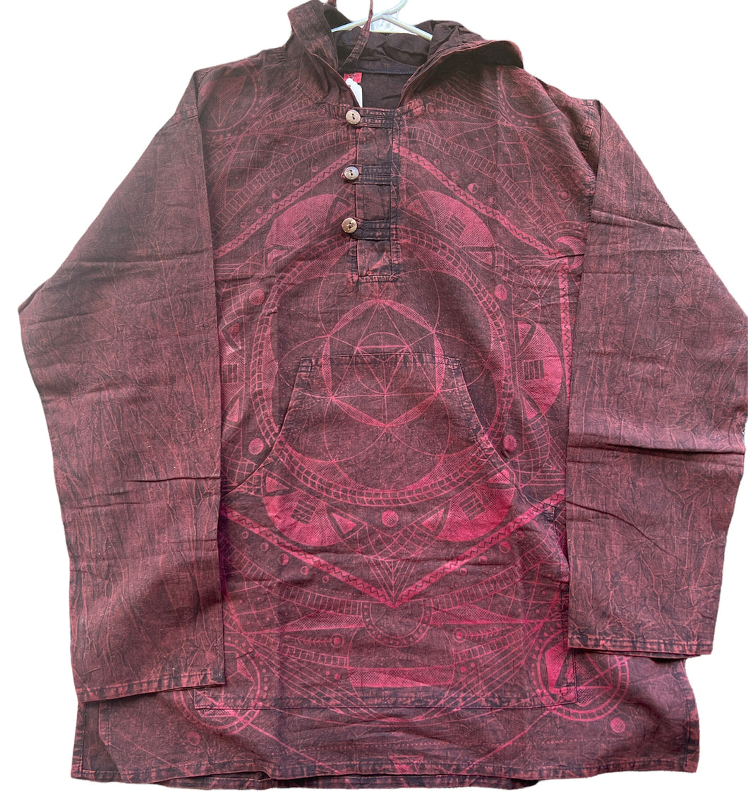 Red flower pullover hoodie