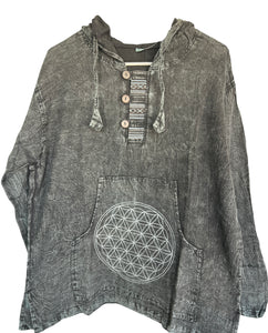 Boho Black pullover hoodie