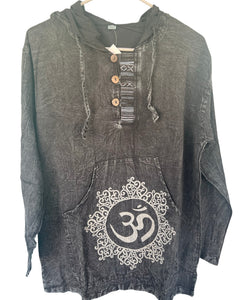 Boho Black pullover hoodie